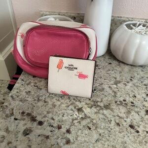 COACH COURT BELT BAG SET/WALLET POPSICLE